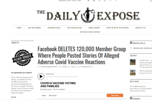 Facebook CANCELLA 120.000 membri del gruppo reazioni avverse al vaccino Covid